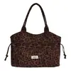 Bolso tote retro con estampado de leopardo estilo coreano para mujer, nuevo modelo 2026, bolso de hombro casual de gran capacidad, bolsa de compras para el día a día