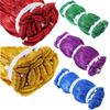 Hilo Dorado y Plateado Colorido 12 Hebras Plano Hueco Hilo Dorado Etiqueta Hilo Dorado DIY Hecho a Mano Encaje Étnico Hilo con Brillo Ropa