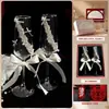 Par de Taças de Brinde para Casamento DIY Taças de Brinde para Casamento Taças de Pé Alto Conjunto de Caixa de Presente Presente de Casamento Kit de Materiais para Taças de Brinde