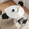 Mesa Redonda de Pedra para Apartamento Pequeno Doméstico Mesa de Jantar Redonda Simples Moderna Branco Puro Mesa de Jantar Nórdica de Luxo Leve Liga de Alumínio
