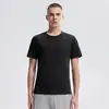 Camiseta Deportiva de Manga Corta para Hombre Lulu's, Cuello Redondo, para Exteriores, Running, Fitness, Entrenamiento, Secado Rápido, Absorbente de Humedad, Top de Seda de Hielo