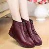 Zapatos de Algodón para Mujer Invierno Más Terciopelo Mediana Edad y Mayores Botas de Algodón de Media Caña para Mujer Engrosados Cálidos Zapatos de Algodón Antideslizantes Impermeables Invierno Mamá Zapatos de Algodón