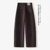 Calça Casual de Cintura Alta Reta Personalizada Feminina Solta Plus Size Caimento Emagrecedor Cobre os Quadris Calça Longa Outono Versátil para o Trabalho