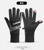 Luvas de Ciclismo de Inverno para Homens, Luvas Refletivas Sem Dedos para Ciclismo ao Ar Livre com Tela Sensível ao Toque, Antiderrapantes, à Prova de Vento, Forradas com Lã, Quentes