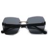 2024 nuevas gafas de sol sin marco para mujer, protección solar, protección UV europea y americana, gafas de sol de alta calidad con gradiente de expertos en moda.