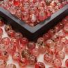 Cuentas redondas de vidrio de 8 mm con efecto hielo a través de tinta floreciente dorada, pulsera DIY hecha a mano, cadena para teléfono móvil, cuentas redondas de burbuja al por mayor