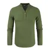 2024 Nova Camisa de Algodão e Linho Masculina Manga Longa Moda Comércio Exterior Lazer Top de Yoga Camisa com Um Botão Decote V
