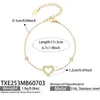 Mili ins estilo minimalista corazón con incrustaciones de circonita gota de agua colgante pulsera collar acero de titanio chapado en oro de 18k joyería para mujer