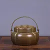 Estufa de Mano de Cobre Puro con Diseño Hueco, Quemador de Incienso Casero Estilo Antiguo para Madera de Águila y Sándalo, Mesa de Té, Escritorio, Oficina Inspirados en Zen