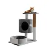 Marco para Gatos Trepadores, Casa para Gatos, Árbol para Gatos, Estante Integrado para Gatos, Rascador para Gatos, Plataforma para Saltar, Juguetes para Gatos, Trampolín Rascador para Gatos