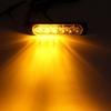 Luz Estroboscópica Transfronteriza Ultra Delgada Amarillo 12V24V Universal 6 LEDs Luz de Advertencia Estroboscópica Lateral Luz de Advertencia para Coche