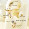 Pendientes de Acero Inoxidable Chapados en Oro de 18K Estilo Coreano Sencillos y de Moda Tipo Mariposa Ins Trébol de Cuatro Hojas con Diamantes Pendientes de Estilo Frío para Mujeres