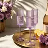 Taza rayada vertical vintage de 175 ml, copa de martini, copa de vino de plástico ámbar, copa de vino para bodas y festividades, copa de champán