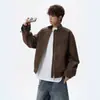 Chaqueta retro americana tie-dye mate con cuello alto para hombre, marca de tendencia primavera y otoño cleanfit abrigo de pareja deconstruido desgastado