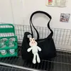 Bolsa Tote Vintage de Grande Capacidade para Axila Feminina, Moda Estilo Mori Nova Outono Cor Sólida Leve Tendência Ombro Único Transversal