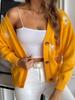 Suéter de cuello en V bordado con crisantemos pequeños para mujer, ropa transfronteriza de Amazon, otoño e invierno, nuevo cárdigan de punto suelto