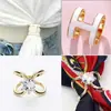 Hebilla para pañuelo de seda, anillo pequeño cuadrado para bufanda, broche de perla simple, sujetador versátil para chal, hebilla para esquina de ropa, accesorio creativo