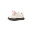 Tênis infantis com laço, nova coleção primavera/outono 2026, sapatos infantis modernos e versáteis, tamanho médio a grande, com fecho de velcro