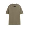 Camiseta de verão com manga curta, estilo americano high street, modelagem solta e casual, da marca ESSENTIALS, com estampa flockada em duas cores, para uso transfronteiriço (FOG)
