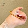 Pulsera Puzuo de joyería de oro con hebilla de diamantes de media luna de oro brillante de 24k para mujer, joyería apilada de moda de lujo ligero para novia