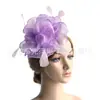 Adorno de Cabeça de Renda Europeu e Americano, Faixa de Cabeça de Pena, Chapéu de Organza, Adorno de Cabeça, Véu Retrô do Jockey Club, Acessório de Cabelo de Flor para Passarela