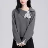 Suéter de Encaje Irregular Patchwork para Mujer 2026 Primavera y Otoño Nueva Moda Elegante Versátil Camisa Base de Punto