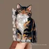Pinza para el pelo de estrella con garra y estampado de leopardo estilo retro, dulce y fresca, para recogidos, pinza de acetato de gato y tiburón, accesorio de pelo elegante en forma de corazón