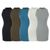Vestido de Tirantes Estrechos Estilo Puro Deseo Sexy Sin Mangas Falda Bodycon Adelgazante Color Sólido Mini Falda de Chica Caliente Falda Base