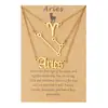 Juego de Collares Apilables de Acero Inoxidable de 12 Constelaciones Tendencia Europea y Americana Transfronteriza con Tarjeta Collar de Constelación Venta al por Mayor