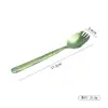 Cuchara y Tenedor para Ensalada de Titanio Puro, Cuchara para Sopa Flor de Hielo de Cristal, Cuchara Ligera para el Hogar para Niños, Vajilla de Titanio al por Mayor