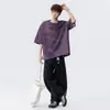 Camiseta Casual Masculina de Verão Nova Estilo Americano Solta de Manga Curta Respirável de Secagem Rápida para Homens Plus Size