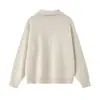 Yidao Vintage 2026 Otoño Nuevo Retro Japonés Sencillo Color Sólido Estilo Relajado Corte Holgado Cuello Solapa Suéter de Punto para Hombre