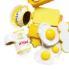 Accesorios de resina DIY pan amarillo para jugar huevo taza de leche teléfono móvil decoración de belleza pegatina de refrigerador material de caja sorpresa