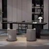Mesa de Computador Simples Moderna de Madeira Maciça, Estilo Luxo Leve, Mesa de Trabalho Minimalista de Formato Irregular, Mesa de Escritório, Mesa de Chefe, Design Único e Simples