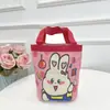 Bolsa de almoço zoo de tomate bolsa balde fofa cooperação pintor desenho animado estudante portátil cilindro bolsa de lona