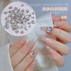 Broca para uñas K9 blanca transparente con base puntiaguda, super flash, forma de caramelo de roca, óvalo, corazón torcido, mariposa, tamaño de broca, decoración de uñas