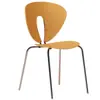Silla de comedor creativa para el hogar nórdico, silla de plástico moderna minimalista de diseñador, estilo crema, sensación avanzada, apilable, con respaldo de plástico