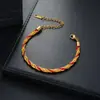 Pulsera de cuerda trenzada colorida de acero de titanio que no se decolora para hombre, pulsera de circón de lujo ligero de nicho de alta gama para mujer, joyería ajustable