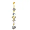 1 peça Moda Amazon Novo Anel de Umbigo de Aço Inoxidável Anel de Umbigo Zircônia Incrustada de Cobre 14G Joia de Piercing Corporal Em Estoque