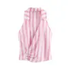 Item de Venda Quente Transfronteiriça do Aliexpress Nova Coleção Primavera 2026 Blusa Listrada de Botão Duplo 8338700 Calça Listrada 1255477