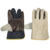 Guantes de soldadura eléctrica de palma completa Crown hand furniture cuero tela amarilla anti-quemaduras aislamiento térmico alta temperatura resistentes al desgaste guantes de protección laboral para soldador