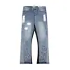 Calça Jeans Casual Solta de Perna Longa com Estampa Splash Ink Graffiti Europeia e Americana Transfronteiriça, Calça Casual Tendência com Costura para Homens e Mulheres