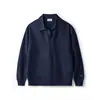 Maden Workwear Casual Americano Gola Polo Gaivota Moletom Estilo Old Money Cinza Tricô Manga Longa Camisa Polo Masculina Outono