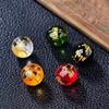 Ágata roja, negra, amarilla y verde tallada, cuentas sueltas, dorado, dios de la riqueza de cinco vías, pulsera de bricolaje de esmalte coloreado, pulsera con cuentas redondas