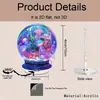 Impresión Plana Transfronteriza 2D Plano Rotación 360 Bola de Nieve Decoración de Escritorio con Reno Blanco y Cedro