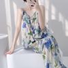 Pijamas de seda de algodón de nuevo estilo 2025 para mujer, finos, de talla grande, sueltos, de primavera y verano, con estampado de rayón, ropa para el hogar, ropa exterior