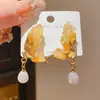 Pendientes de Aguja de Plata Lujo Ligero Perla de Imitación Cristal Mariposa Gota de Agua Franceses de Gama Alta Exquisitos Únicos de Nicho Elegantes