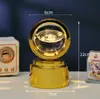 Bola de Cristal Transfronteiriça Base Giratória com Textura de Madeira Luminária Noturna Brilhante Lâmpada do Céu Estrelado 3D Decoração de Mesa Presente Criativo de Feriado