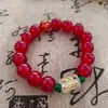 Pulseira da Sorte com Mantra de Seis Palavras, Pulseira de Jade e Ágata, Joia de Contas Budistas de Círculo Único, Oferta Especial de Transmissão Ao Vivo, Fornecimento Atacado