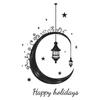 Novo FX-B429 Middle East Festival estrela Lustre da Lua ornamentos portas e janelas de vidro casa embelezando adesivos de parede